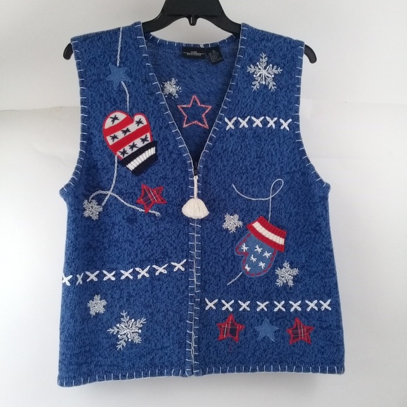 Bundle "3 x $20" ONE RESOURCE Womens Blue Vest Embellished Full Zip Xl - Picture 1 of 8